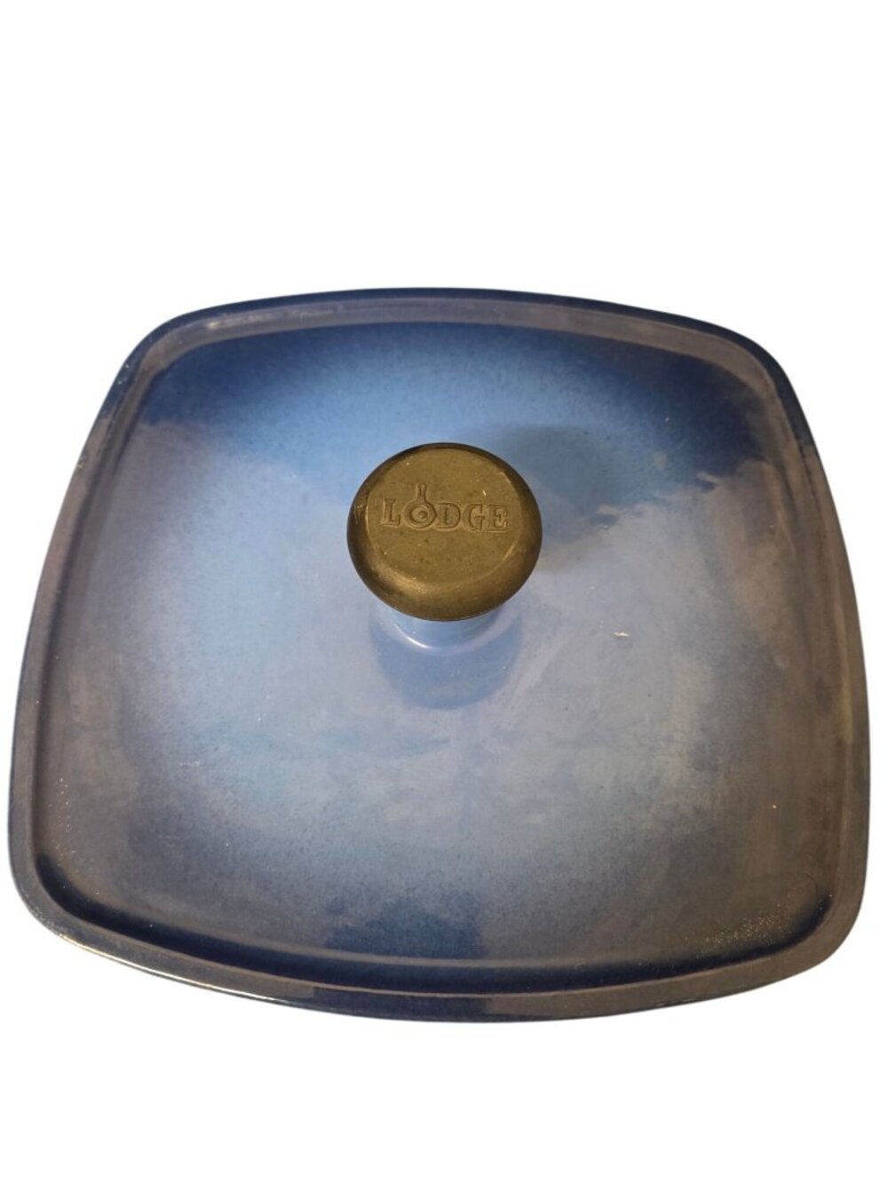 Blue Lodge Enameled Cast Iron Square Grill Press Lid 8.5"  Ribbed Bottom